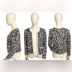 🐆 Joie Leopard Zip Cardigan Mohair Blend | Size Small | Cool-Girl Class